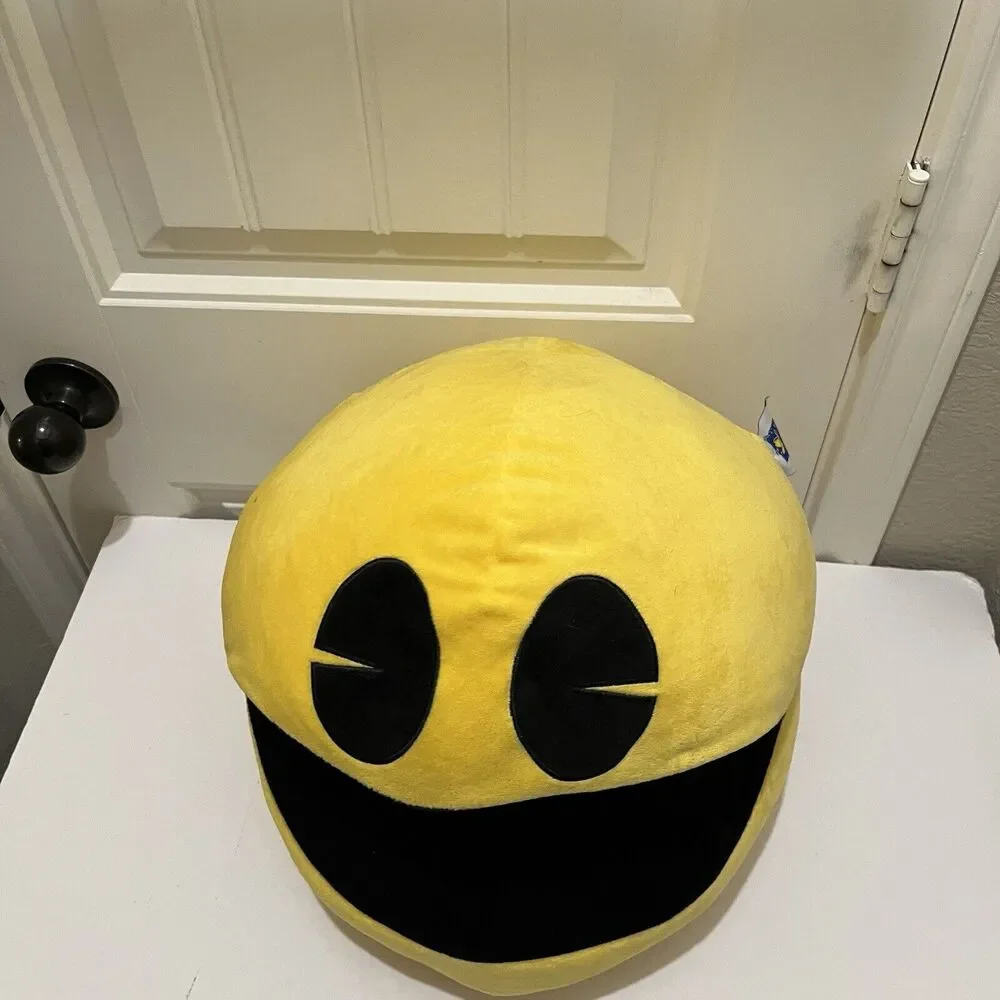 PAC-MAN Texas Lottery Yellow Black 14X13 Large Plush Arcade Collector Game